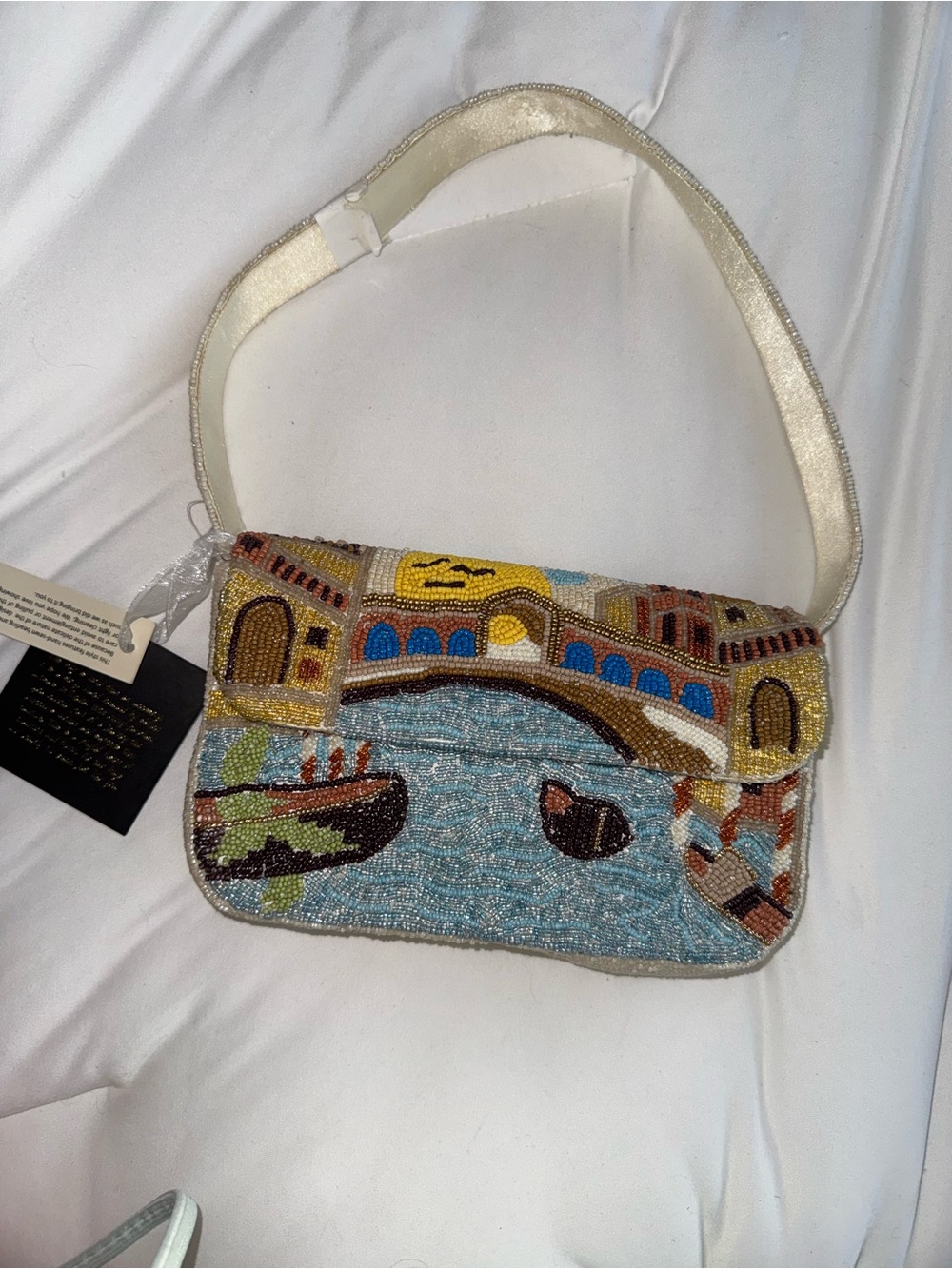 Italian Gondola Beaded Shoulder Bag Handmade in India New With Tags